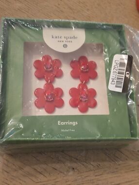 Kate Spade New York XTarget Linear Flower Earrings NWT
